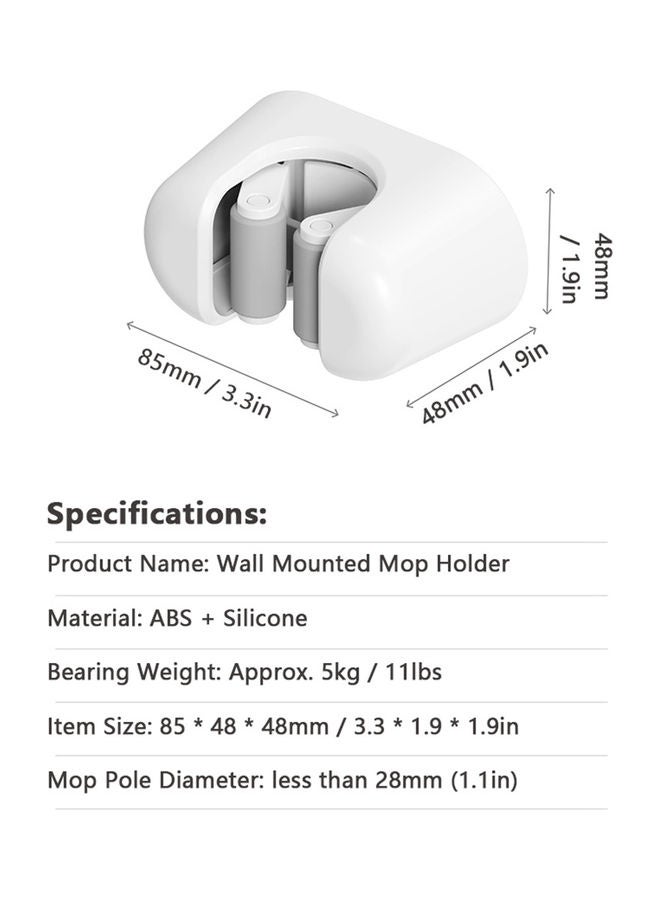 Generic Wall-Mounted Mop Holder White  - Image 5