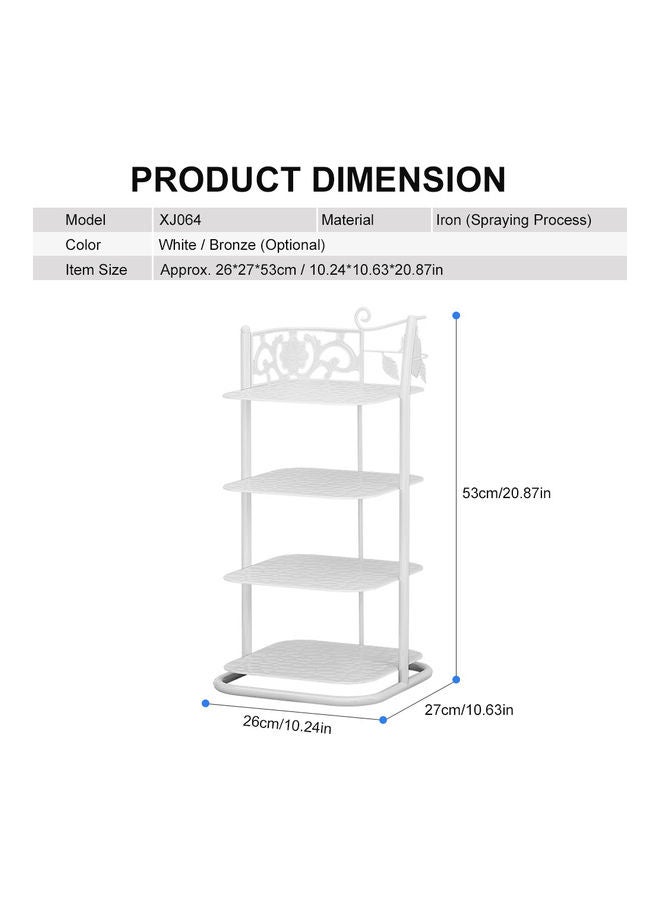 Multifunctional 4-layer Storage Rack White  - Image 4