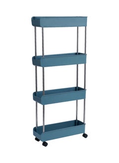 4-Tier Rolling Utility Cart With Wheels Blue