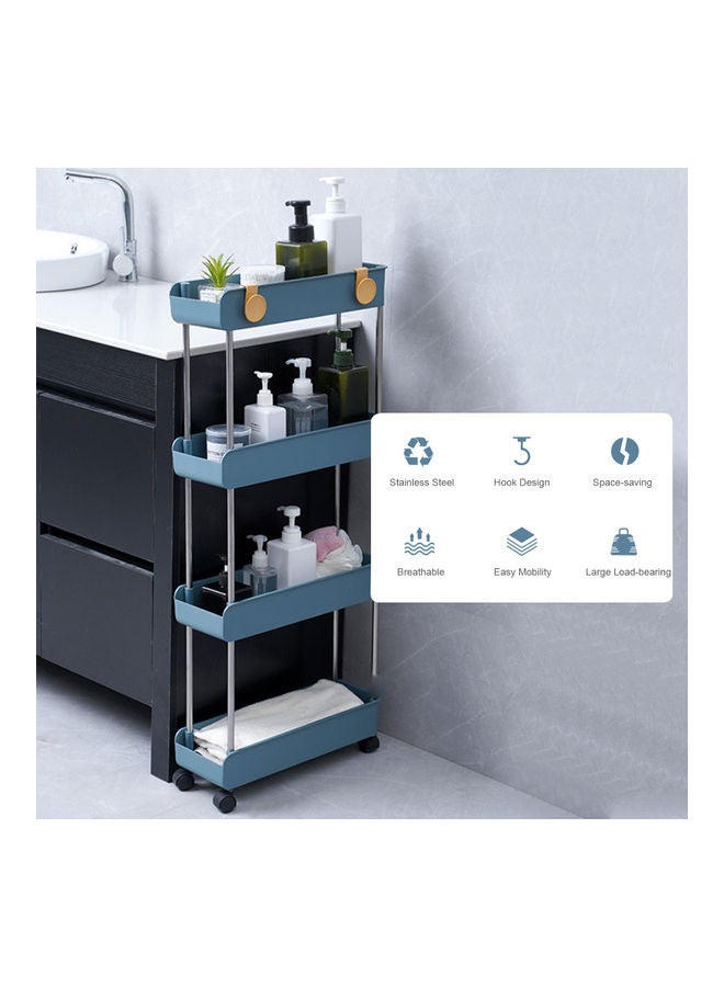 Generic - 4-Tier Rolling Utility Cart With Wheels Blue - Image 1