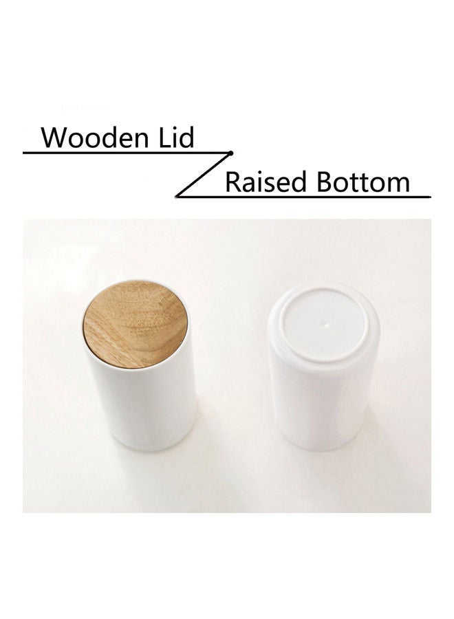 Generic Pop-up Cotton Swabs Holder And Toothpick Dispenser White/Brown  - Image 4