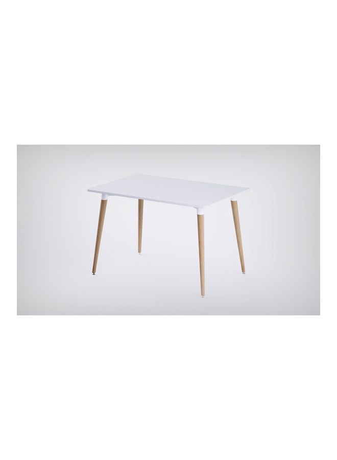 Mahmayi Cenare Eames Style Side Table With Natural Wood Legs White - Image 1