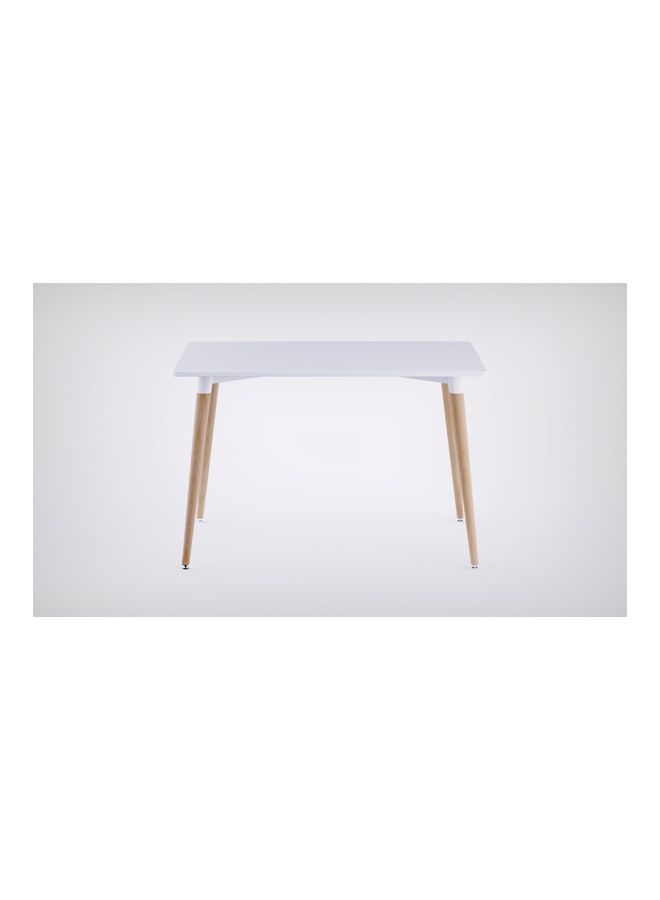Mahmayi Cenare Eames Style Side Table With Natural Wood Legs White - Image 2