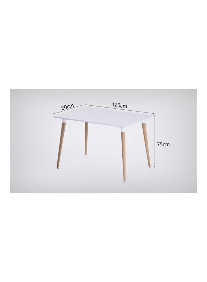 Mahmayi Cenare Eames Style Side Table With Natural Wood Legs White - Image 5