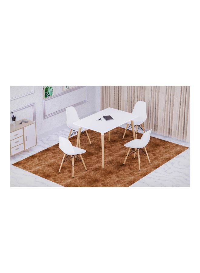 Mahmayi 4-Piece Eames DSW Dining Chairs Set With Natural Wood Legs White - Image 2