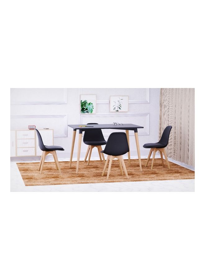 Mahmayi 5-Piece Cenare Dining Table With Chair Set Black - Image 3