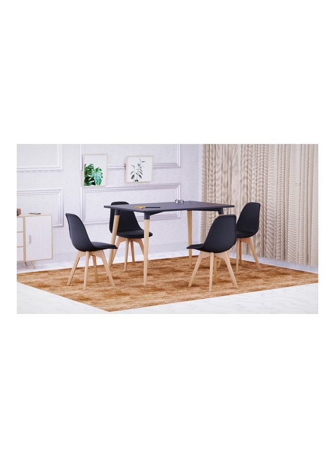 Mahmayi 5-Piece Cenare Dining Table With Chair Set Black - Image 4