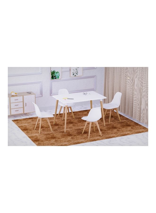 Mahmayi 5-Piece Cenare Dining Table With Chair Set White - Image 1