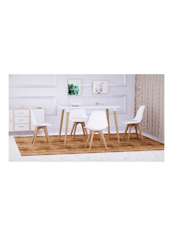 Mahmayi 5-Piece Cenare Dining Table With Chair Set White - Image 3