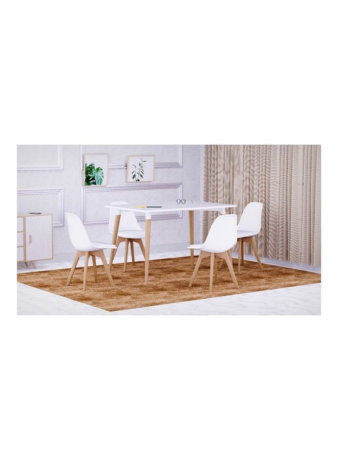 Mahmayi 5-Piece Cenare Dining Table With Chair Set White - Image 4