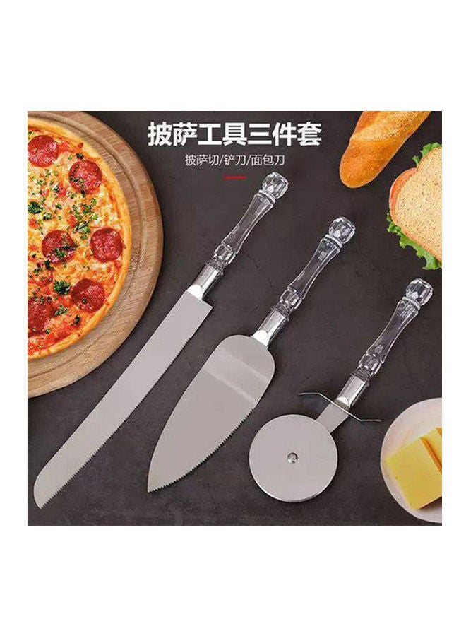 Knife & Lifter & Cutter - Pastry And Pizza Cutting Set Clear 30*2.5cm - Image 1