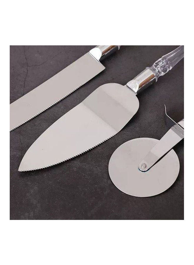 Knife & Lifter & Cutter - Pastry And Pizza Cutting Set Clear 30*2.5cm - Image 2