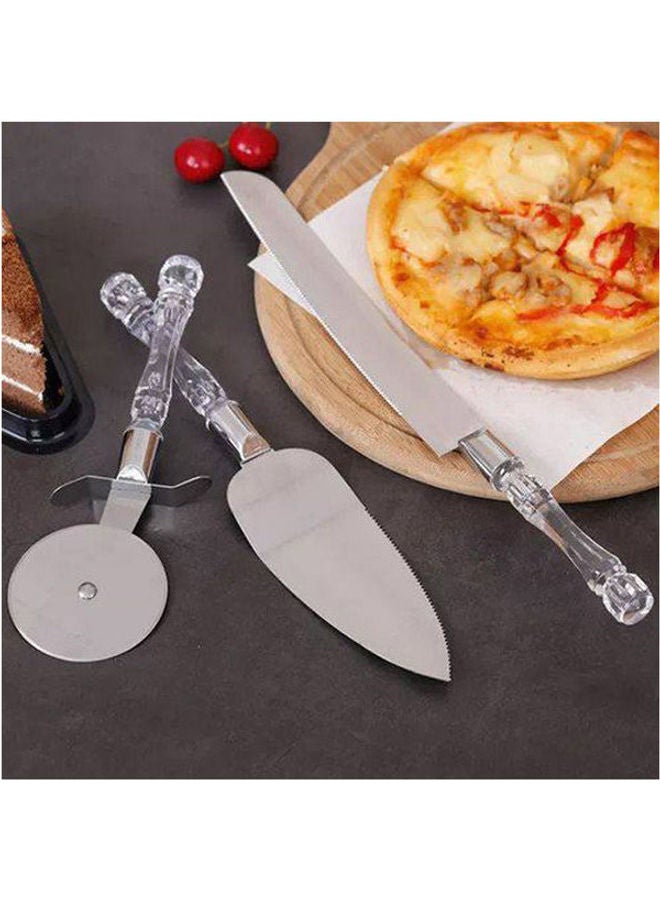 Knife & Lifter & Cutter - Pastry And Pizza Cutting Set Clear 30*2.5cm - Image 3