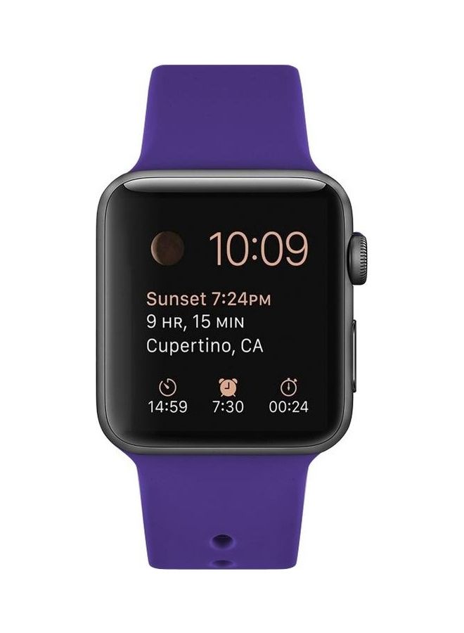 BGM Silicone Replacement Watchband For Apple Watch Series 6/SE/5/4 40mm - 3/2/1 38mm Dark Purple - Image 2