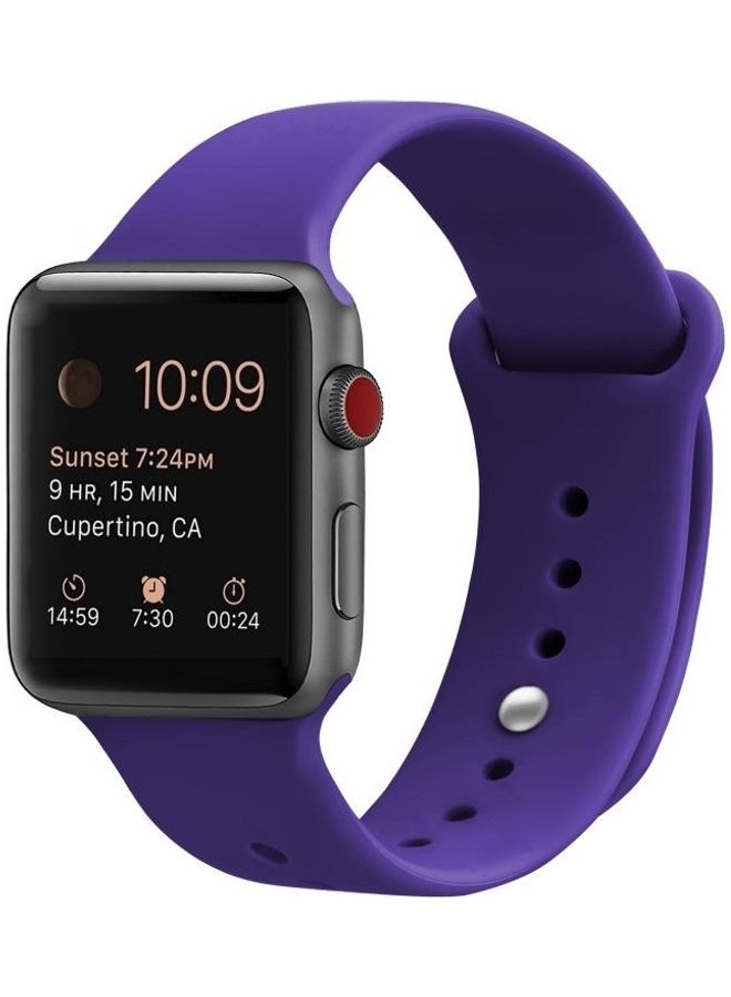 BGM Silicone Replacement Watchband For Apple Watch Series 6/SE/5/4 40mm - 3/2/1 38mm Dark Purple - Image 3