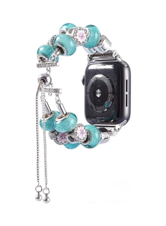 BGM Replacement Band for Apple Watch Series 1/2/3/4/5 38/40mm Blue/Silver - Image 1