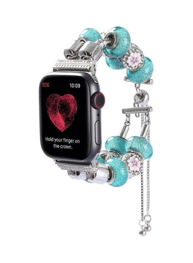 BGM Replacement Band for Apple Watch Series 1/2/3/4/5 38/40mm Blue/Silver - Image 5