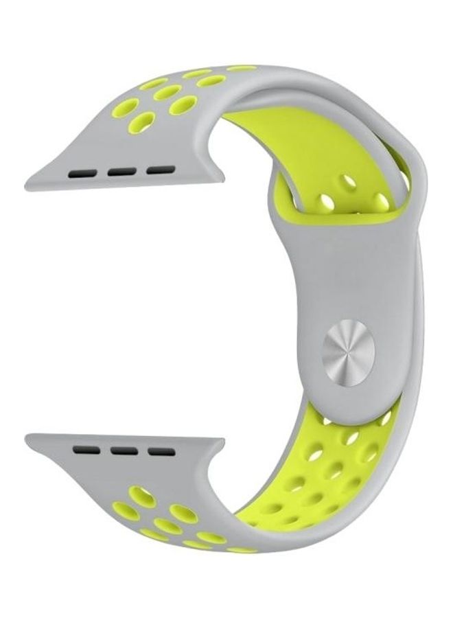 BGM Silicone Sports Band For Apple Watch Series 6/SE/5/4/3/2/1 42-44mm Grey/Yellow - Image 3
