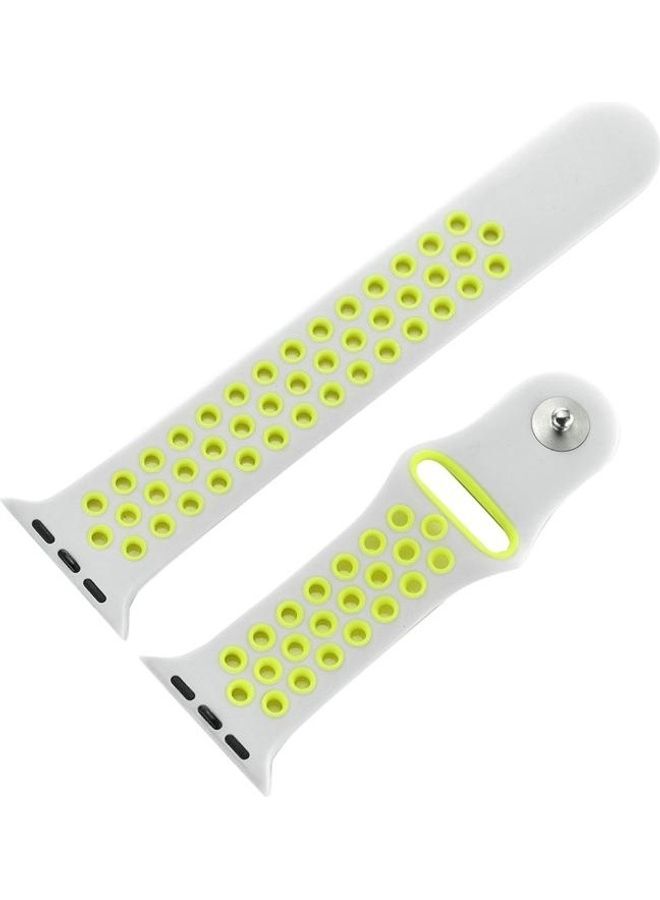 BGM Silicone Sports Band For Apple Watch Series 6/SE/5/4/3/2/1 42-44mm Grey/Yellow - Image 4