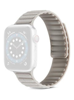 Litchi Texture Silicone Watchband For Apple Watch Series 6/SE/5/4 44mm - 3/2/1 42mm Khaki