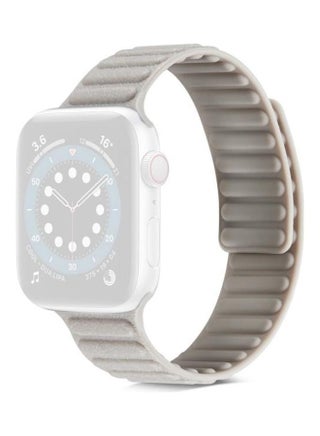 Litchi Texture Silicone Watchband For Apple Watch Series 6/SE/5/4 44mm - 3/2/1 42mm Khaki - v1629116513/N50145297A_1