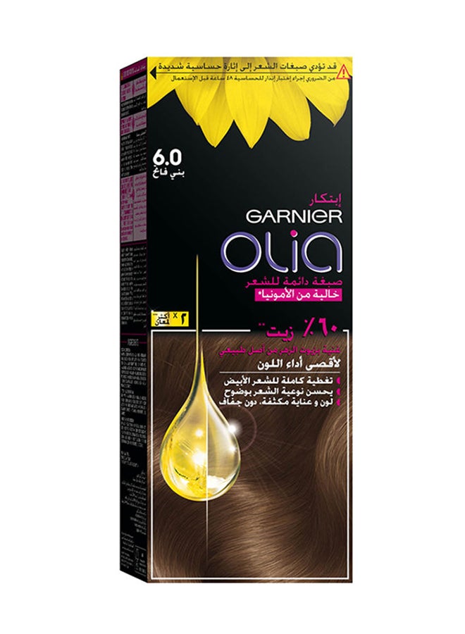 Olia No Ammonia Permanent Haircolor Powered Color 6.0 Light Brown 