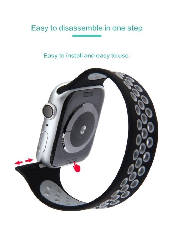 BGM - Replacement Band for Apple Watch Series 1/2/3/4/5/6/SE 42/44mm Black/Grey - Image 1