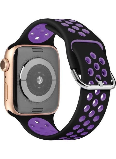 Replacement Band for Apple Watch Series 1/2/3/4/5/6/SE 42/44mm Black/Purple