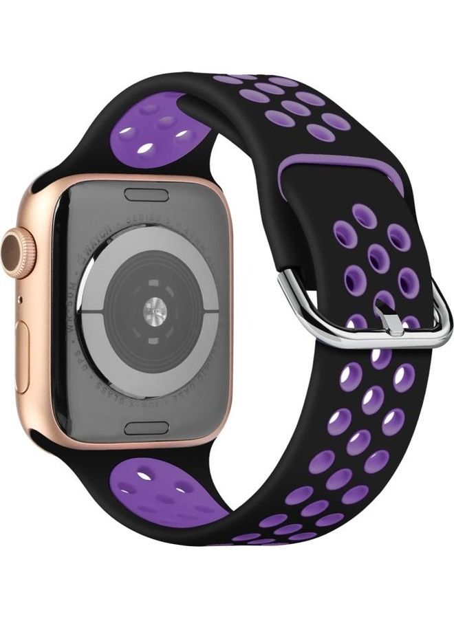 BGM - Replacement Band for Apple Watch Series 1/2/3/4/5/6/SE 42/44mm Black/Purple - Image 1