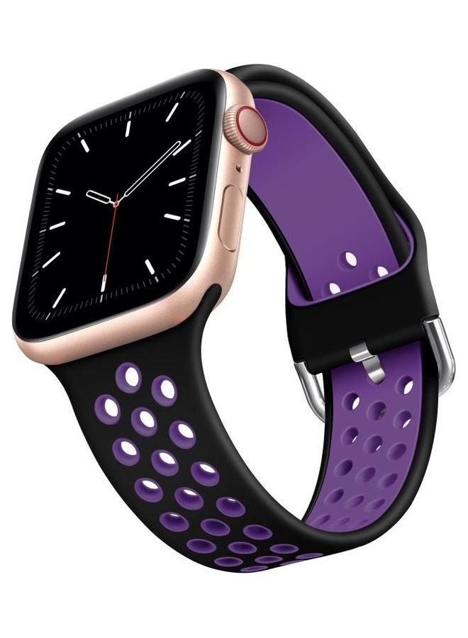 BGM - Replacement Band for Apple Watch Series 1/2/3/4/5/6/SE 42/44mm Black/Purple - Image 1