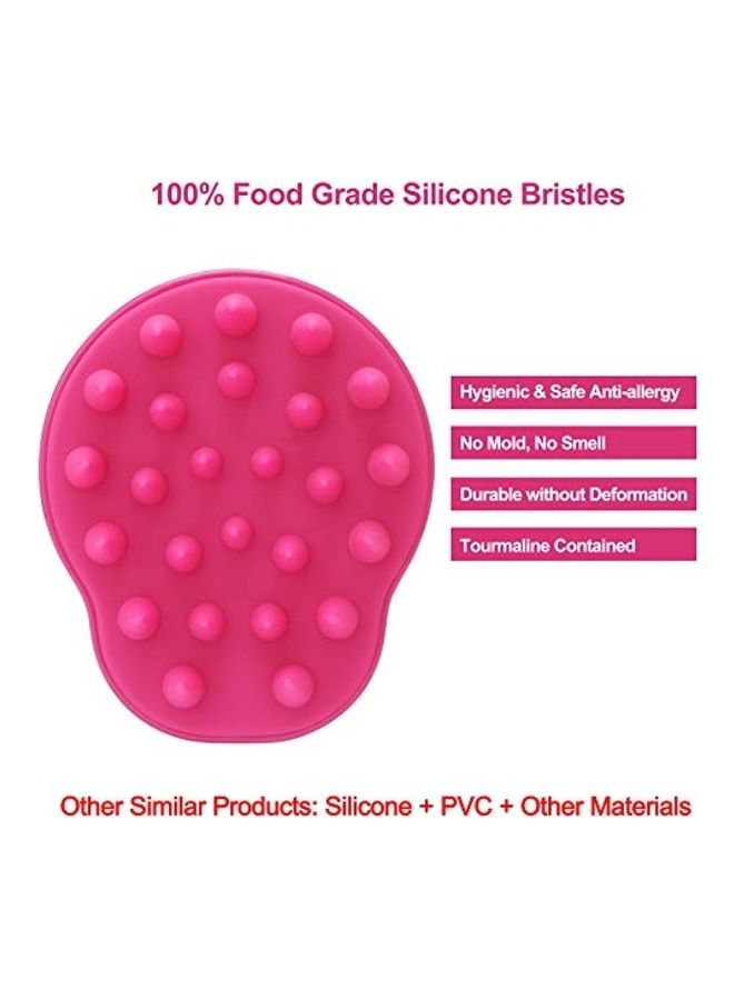 FReatech Scalp Massager Shampoo Brush with Soft & Flexible Silicone Bristles for Hair Care Red - Image 2