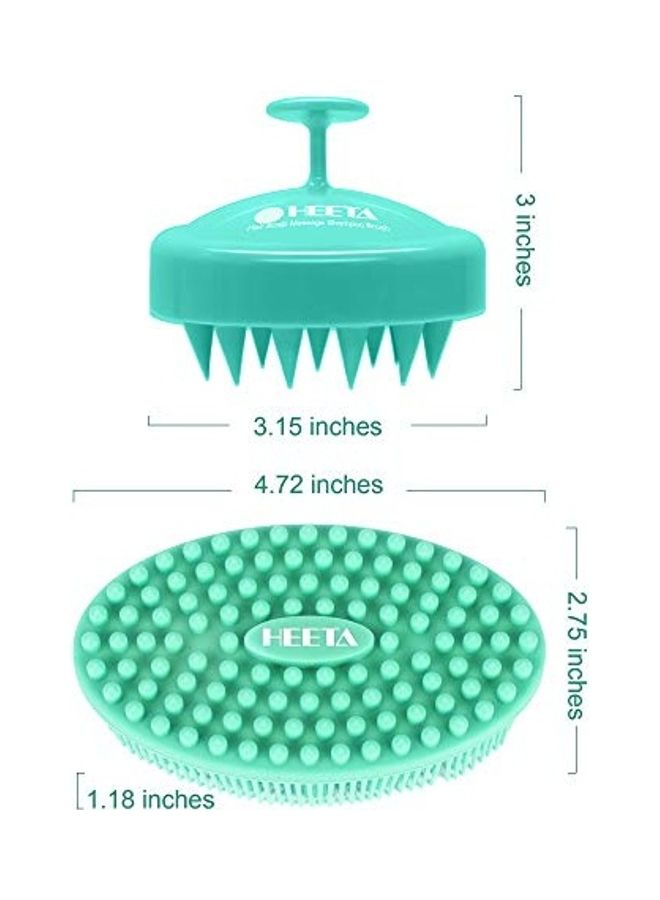 هيتا فرشاة لتدليك فروة الرأس والشعر بشعيرات ناعمة من السيليكون أخضر - Image 1