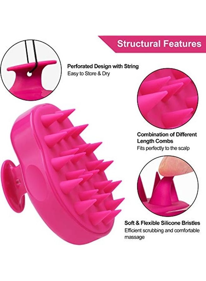 FReatech Scalp Massager Shampoo Brush with Soft & Flexible Silicone Bristles for Hair Care Red - Image 1