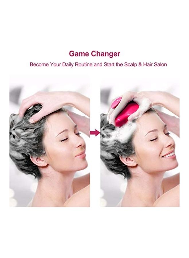 FReatech Scalp Massager Shampoo Brush with Soft & Flexible Silicone Bristles for Hair Care Red - Image 4