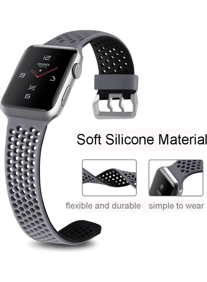 BGM Replacement Band for Apple Watch Series 1/2/3/4/5/6/SE 40mm Grey/Black - Image 5