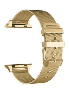 Milanese Stainless Steel Double Buckle Watchband For Apple Watch Series 6/SE/5/4 40mm - 3/2/1 38mm Golden