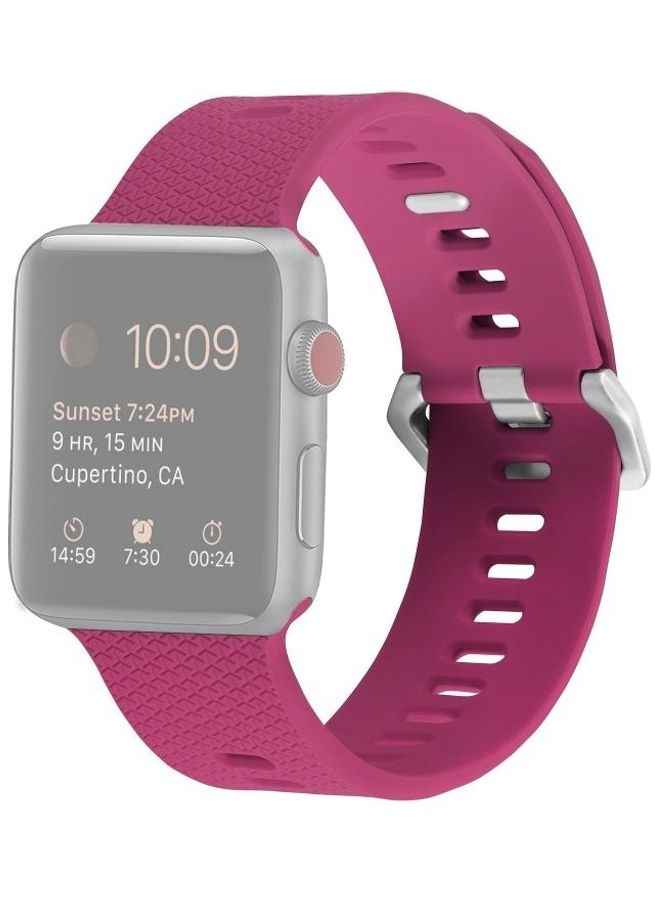 BGM Silicone Replacement Watchband For Apple Watch Series 6/SE/5/4 40mm - 3/2/1 38mm Pink - Image 1