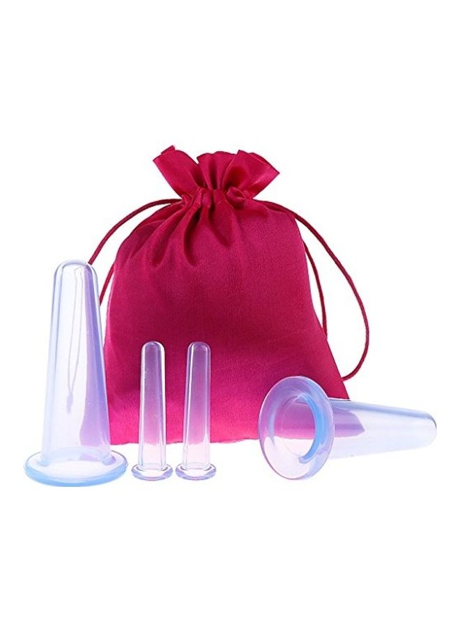 HASTHIP 4-Piece Silicone Vacuum Cupping Cups Massage Set with Bag for Wrinkle Reducer Clear 2.36 X 3.54 X 2.75inch - Image 4