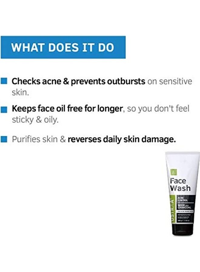 Ustraa - Acne Control Face Wash For Men Green 200grams - Image 1