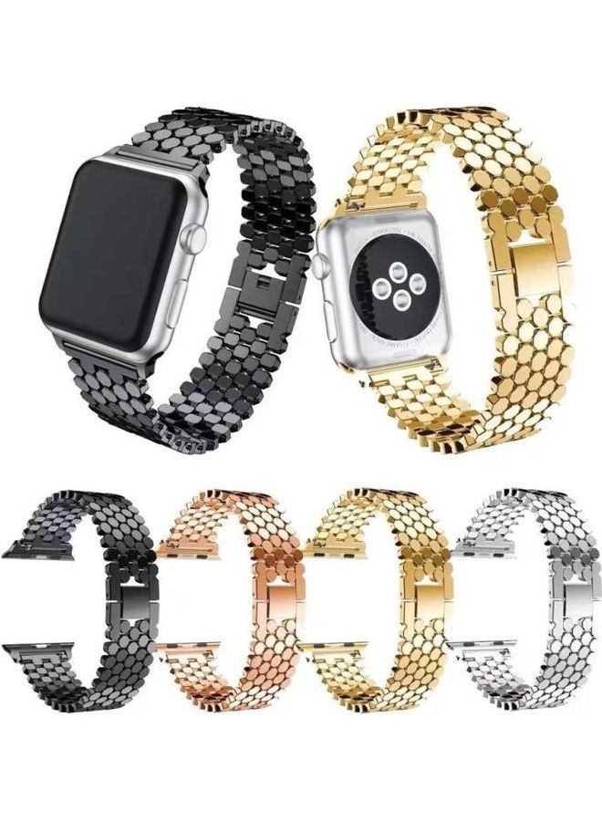 BGM Replacement Strap Watchband For Apple Watch Series 6/SE/5/4/3/2/1  42 - 44mm Golden  - Image 5
