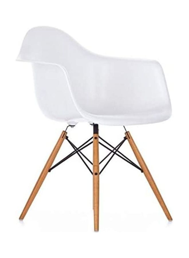 AKF Rectangle Table And 4 Big Chairs Wood Dining Set White - Image 4