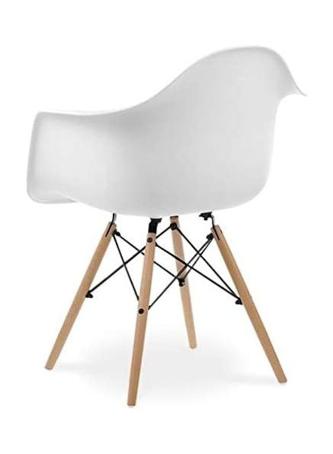 AKF Rectangle Table And 4 Big Chairs Wood Dining Set White - Image 5