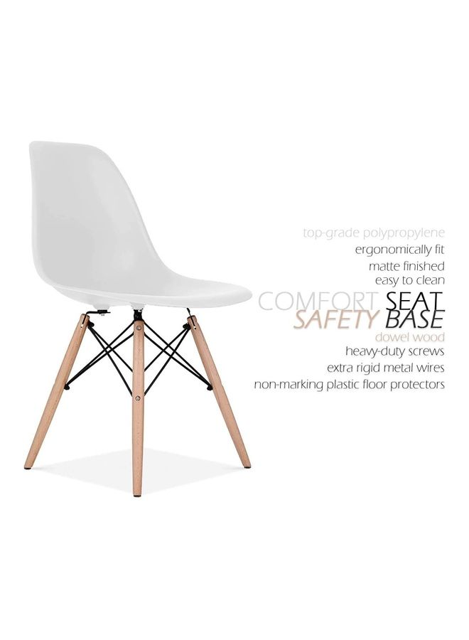 AKF 6-Piece Eames Plastic Dining Chairs White - Image 2