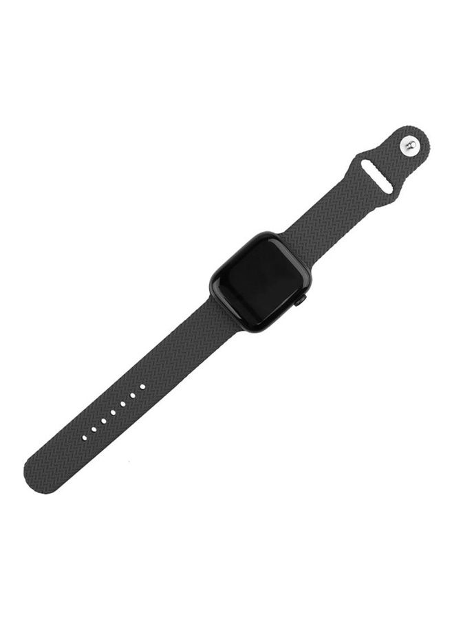 BGM Silicone Replacement Band For Apple Watch Series Grey - Image 4
