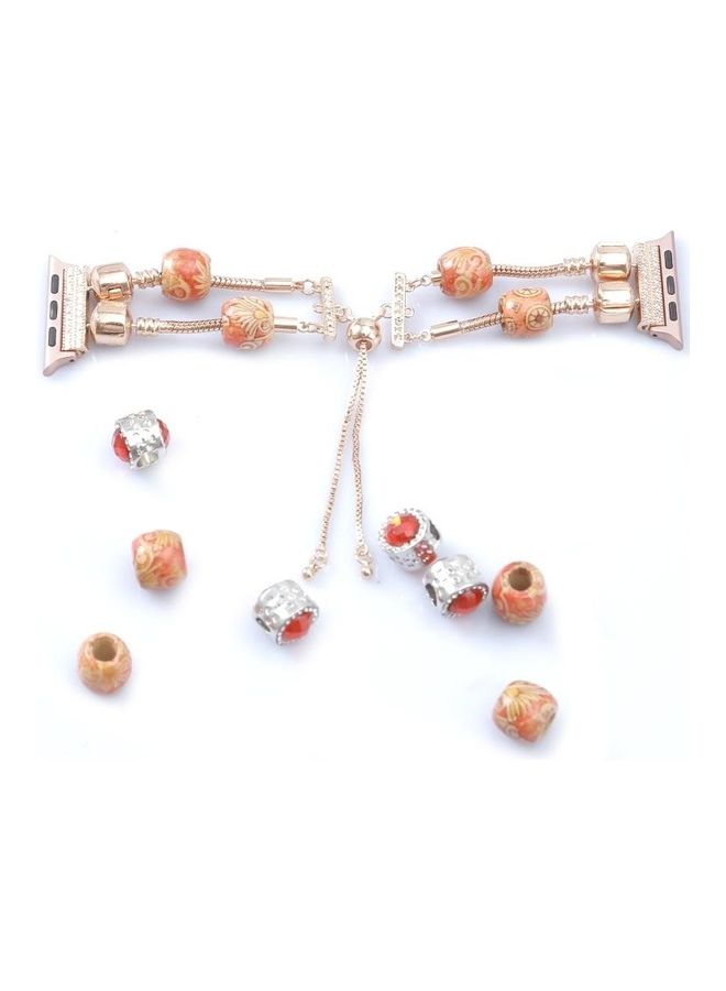 BGM DIY Printing Wood Bead Bracelet Watchband For Apple Watch 5/4 44mm - 3/2/1 42mm Multicolour - Image 4