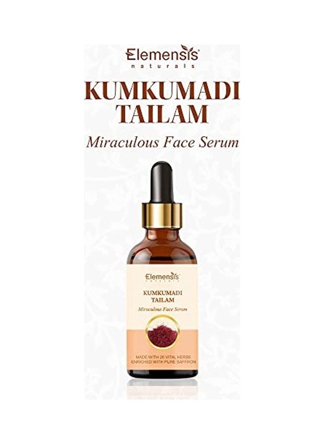 Elemensis Naturals - Ayurvedic Kumkumadi Tailam Oil Ffor Skin Whitening & Glowing Face Serum Multicolour 20ml - Image 1