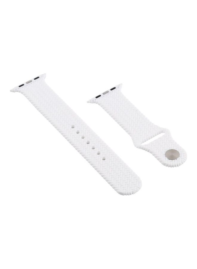 BGM Replacement Strap For Apple Watch Series 6/SE/5/4 40mm And 3/2/1 38mm White - Image 2