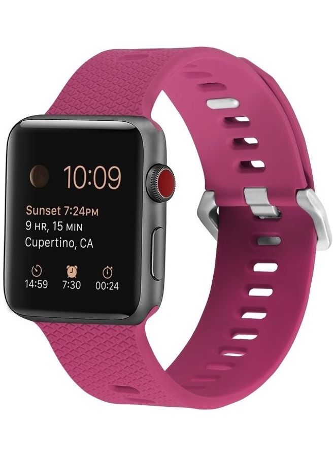 BGM Silicone Replacement Watchband For Apple Watch Series 6/SE/5/4 44mm - 3/2/1 42mm Pink - Image 3