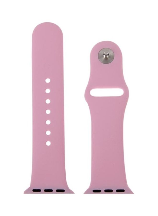 BGM Rubber Sport Watchband with Pin-and-Tuck Closure  For Apple Watch Sport 38mm Pink - Image 2