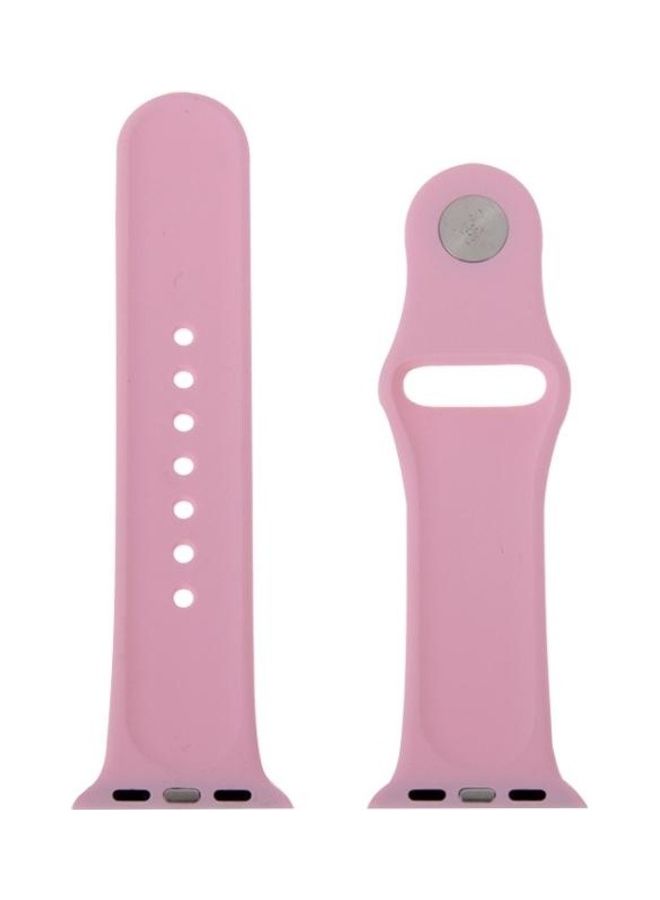 BGM Rubber Sport Watchband with Pin-and-Tuck Closure  For Apple Watch Sport 38mm Pink - Image 3